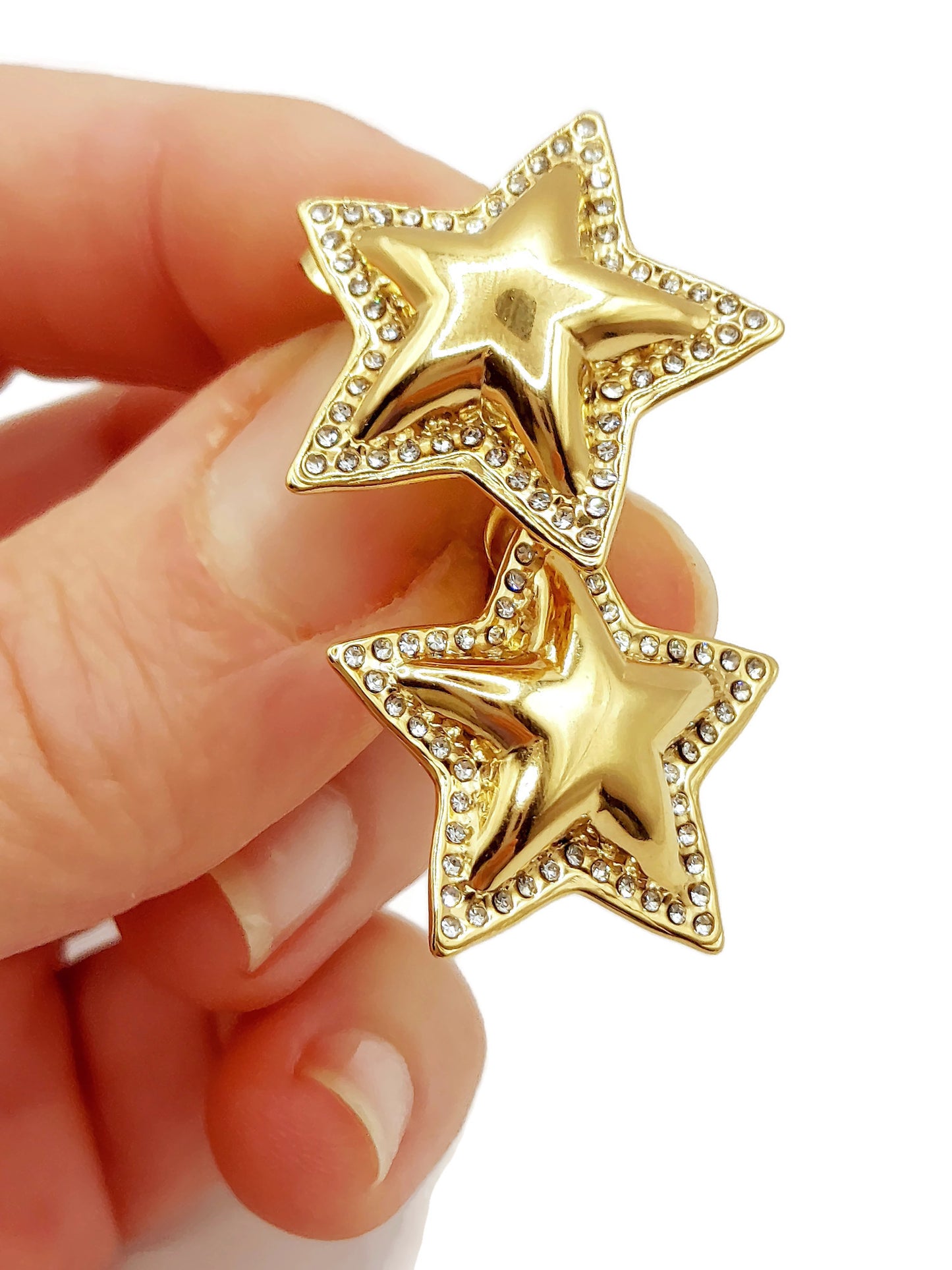 Gold star earrings Women 18k Gold Plated stainless steel, Chic stud earrings, Wedding Gift, Tarnish free, Stainless Steel - steelstyle33