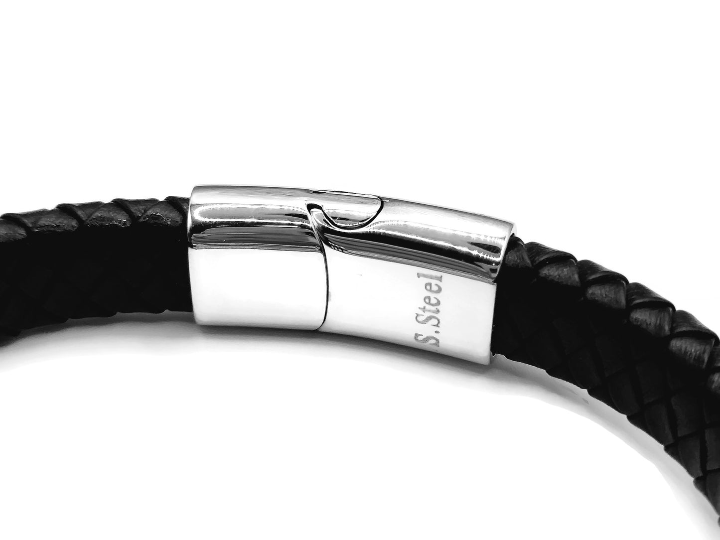 Men's Infinity Knot Leather Bracelet, Forever Linked Bracelet, Braided Silver
