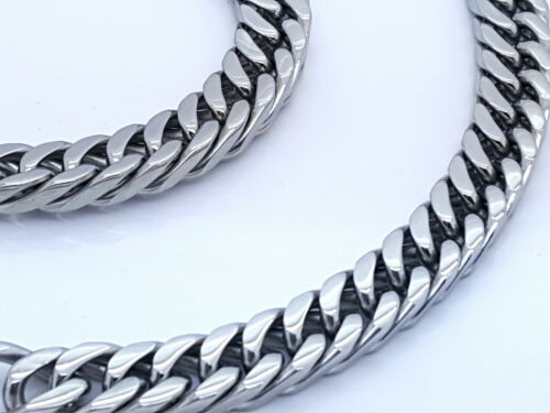 10 MM MEN'S LARGE STAINLESS STEEL SILVER 316L CURB LINK CHAIN NECKLACE Steelstyle33
