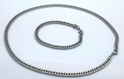 6MM CHUNKY STAINLESS STEEL 316L CHAIN AND BRACELET MEN'S JEWELLERY SET Steelstyle33
