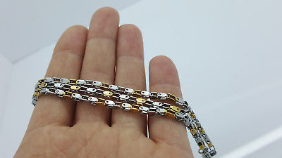 NECKLACE STAINLESS STEEL CLASSIC DESIGN MEN'S JEWELLERY NECKLACE SILVER/GOLD steelstyle33