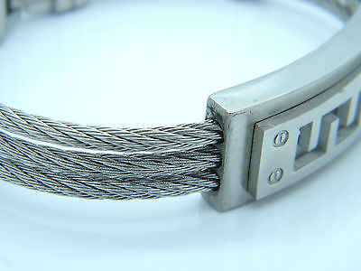 HIGH QUALITY HANDCUFF STAINLESS STEEL GREEK DESIGN WRISTBAND S4 none