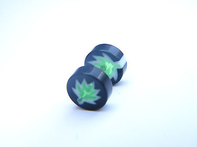 PAIR OF 7MM MEN'S UNISEX FAKE EAR PLUGS STAINLESS STEEL STUD BODY PIERCING none