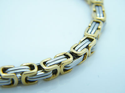 MEN'S WOMEN'S CHUNKY LINK CHAIN BYZANTINE STAINLESS STEEL BRACELET GOLD/SILVER steelstyle33