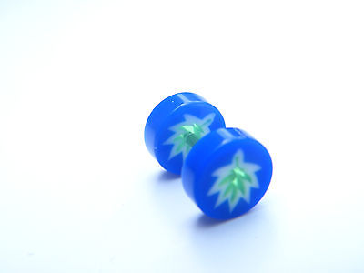 PAIR OF 7MM MEN'S UNISEX FAKE EAR PLUGS STAINLESS STEEL STUD BODY PIERCING none