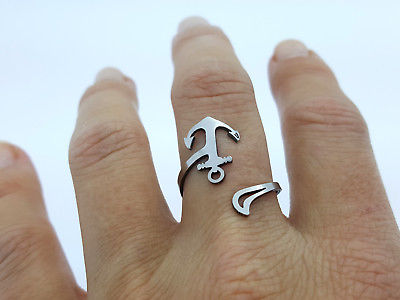 WOMEN'S RING BAND STAINLESS STEEL 316L ADJUSTABLE SILVER TONE Unbranded