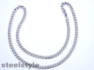 MEN'S LINK CHAIN NECKLACE STAINESS STEEL 316L BRAIDED SILVER JEWELLERY NECKLACE none