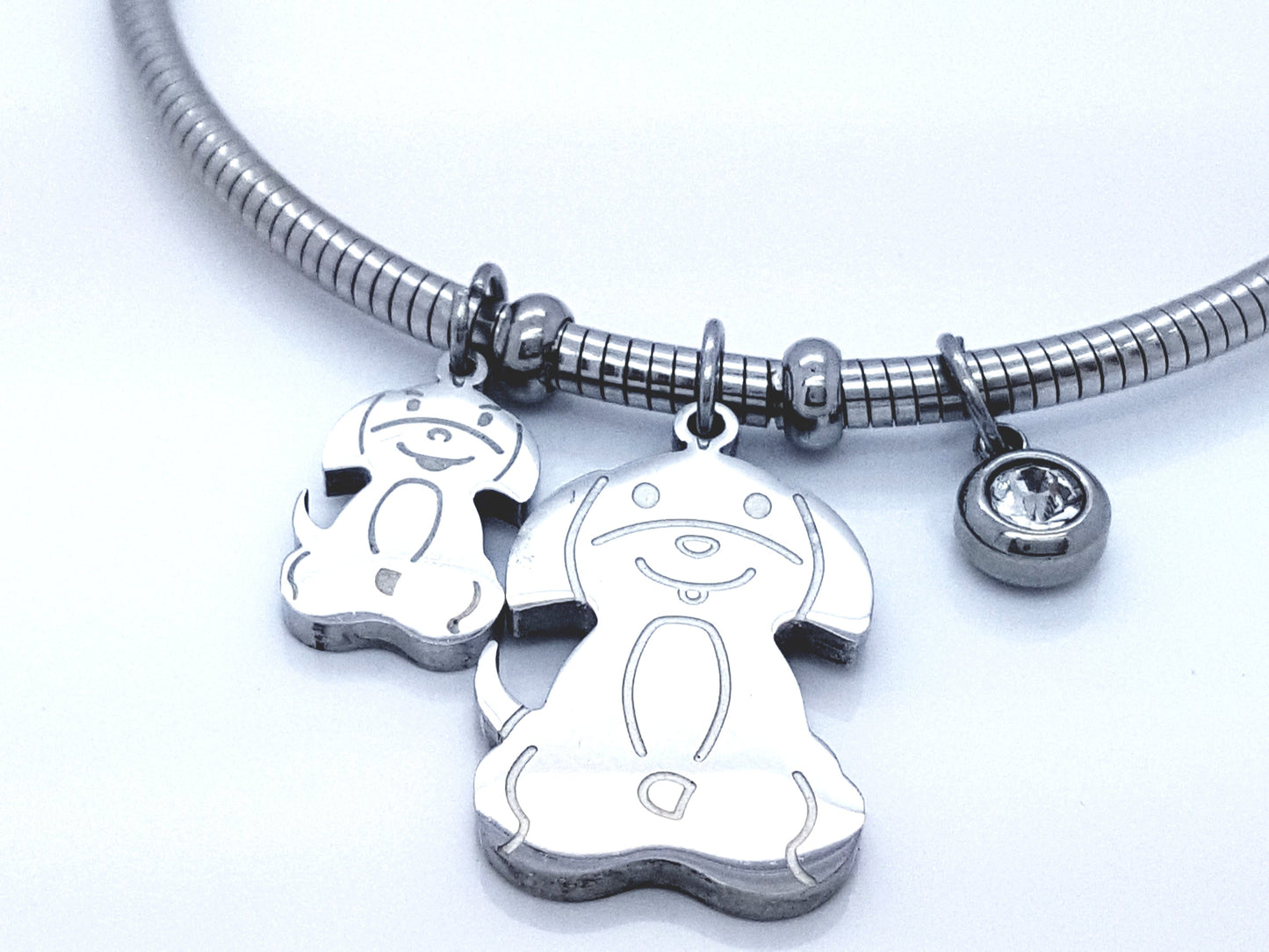 LADIE'S STAINLESS STEEL SILVER KARMA BANGLE BRACELET steelstyle33