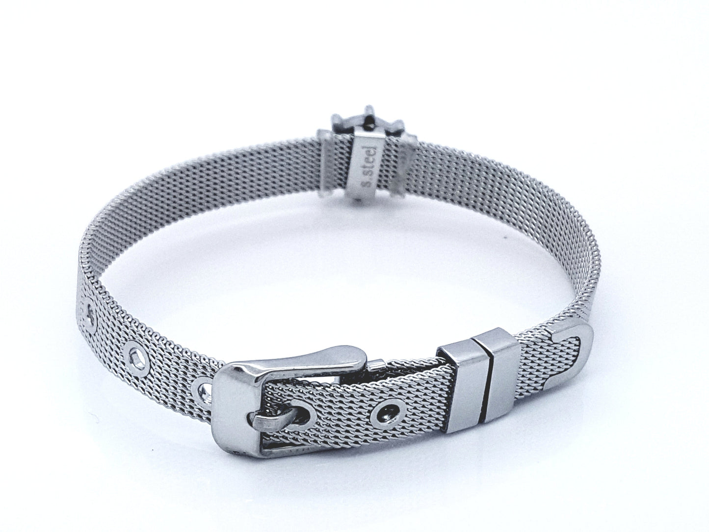 WOMEN'S STAINLESS STEEL REFLEXIONS BRACELET SILVER JEWELLERY FLOWER steelstyle33