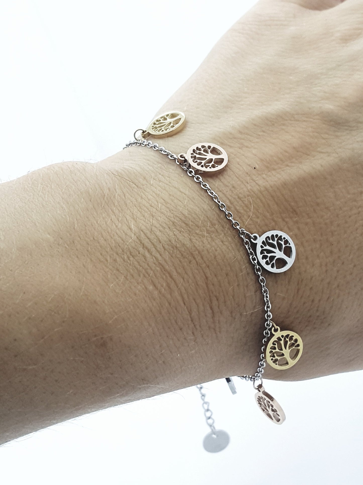 LADIE'S STAINLESS STEEL BRACELET TREE OF LIVE SILVER/GOLD/ROSE steelstyle33