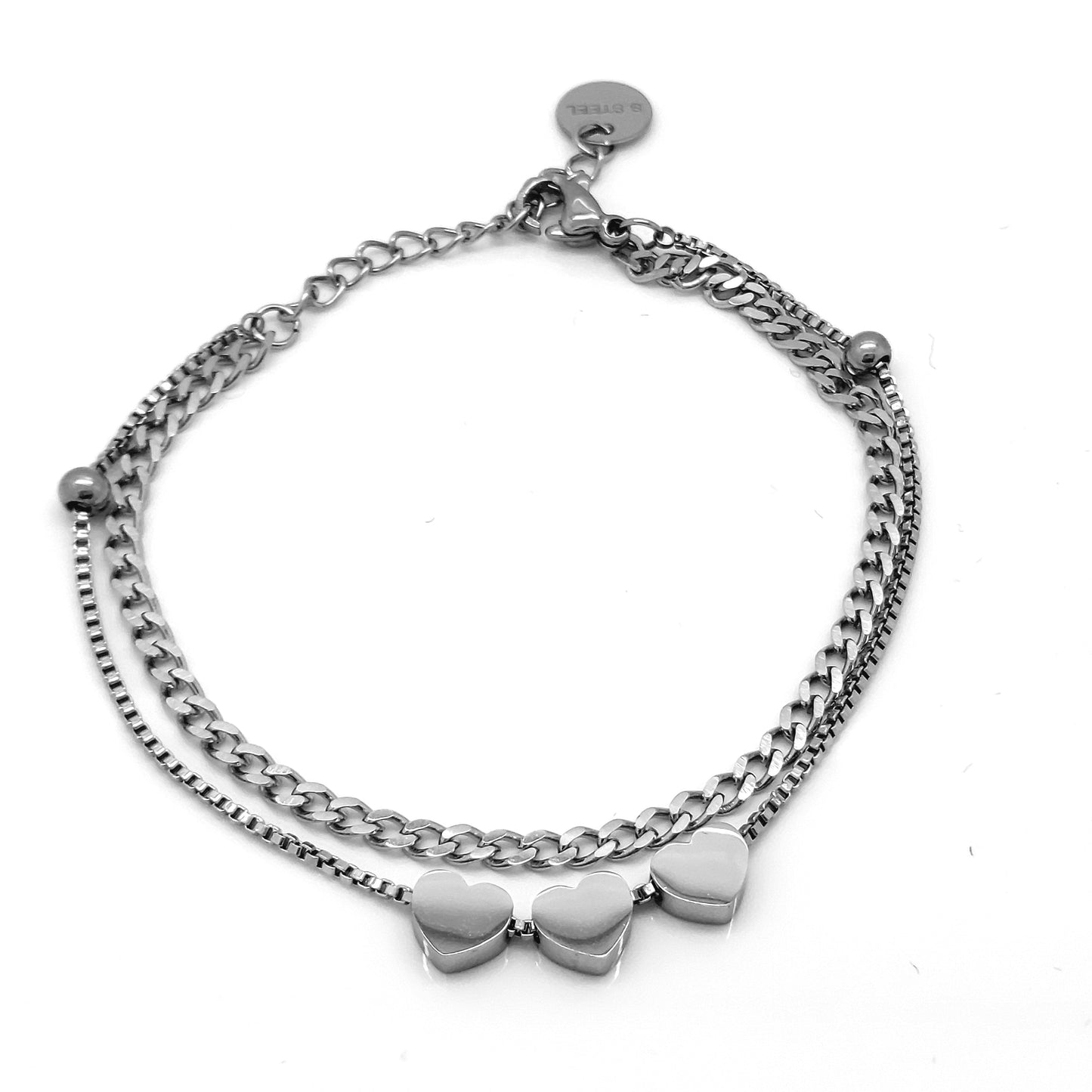 WOMEN'S STAINLESS STEEL ELEMENTS BRACELET HEART steelstyle33