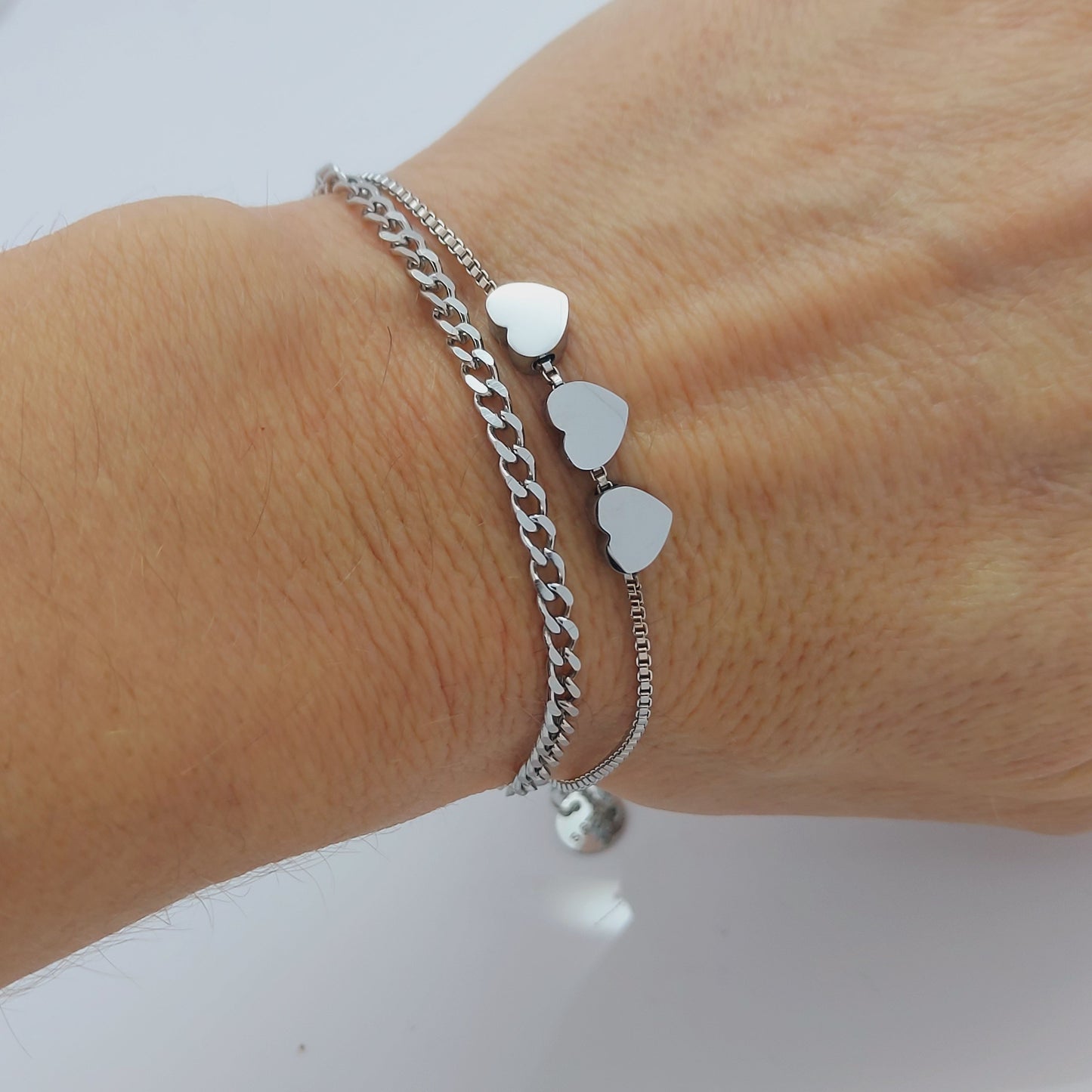 WOMEN'S STAINLESS STEEL ELEMENTS BRACELET HEART steelstyle33