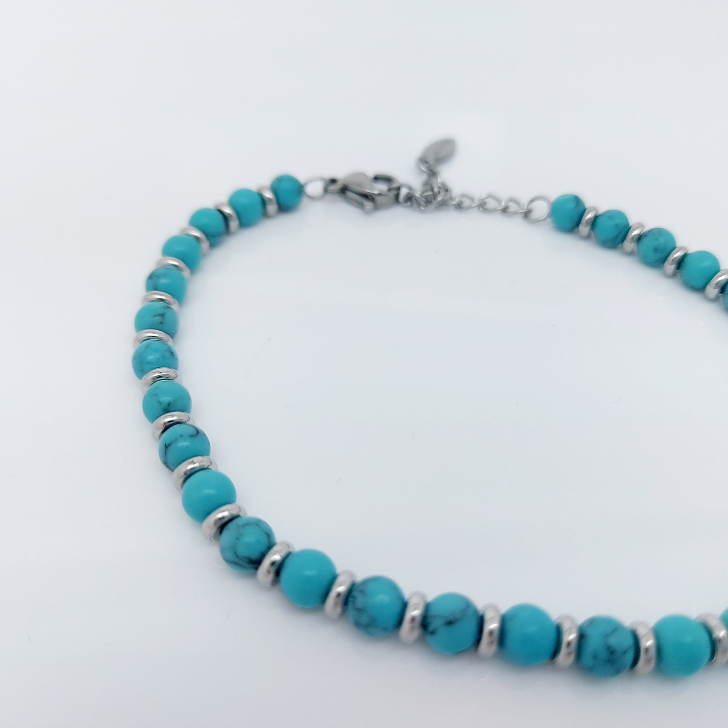 WOMEN'S MEN'S STAINLESS STEEL BEADED SHAMBALLA BRACELET TURQUOISE COLOUR steelstyle33