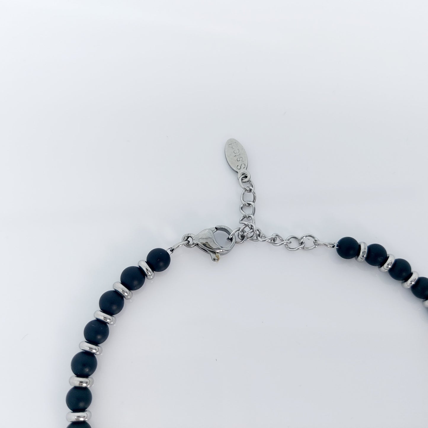 NATURAL STONE'S BEADED SHAMBALLA BRACELET BLACK COLOUR Steelstyle33