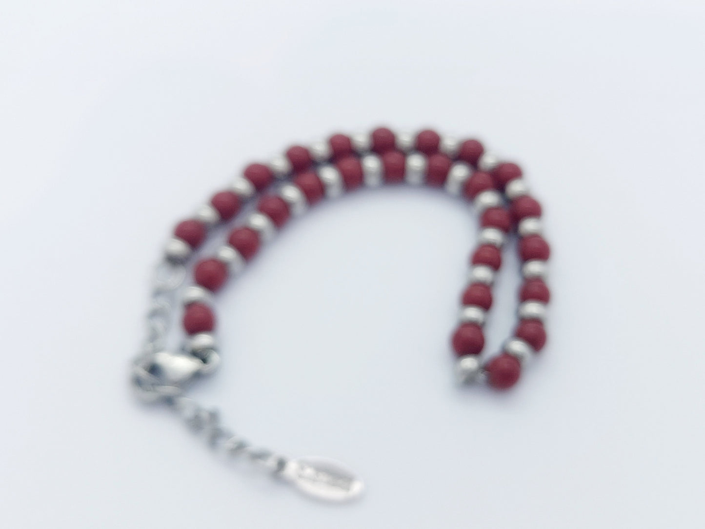 NATURAL BORDO AGATE GEMSTONES BEADED BRACELET WOMEN'S MEN'S steelstyle33