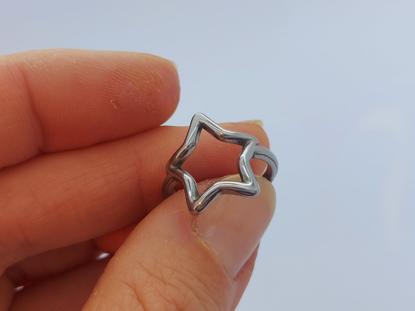Silver Star Ring, Adjustable Ring, Stainless Steel, Chunky Ring, Open Ring, Gift steelstyle33
