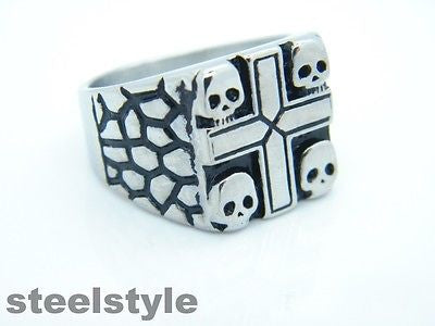 MEN'S GHOTIC SKULL STAINLESS STEEL 316L RING SIGNET 01 steelstyle33