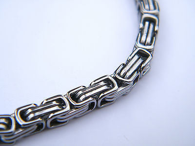 MEN'S SILVER CHUNKY LINK CHAIN BYZANTINE STAINLESS STEEL NECKLACE SET steelstyle33