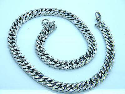 LARGE HEAVY LINK CHAIN STAINLESS STEEL NECKLACE AND BRACELET SET steelstyle33