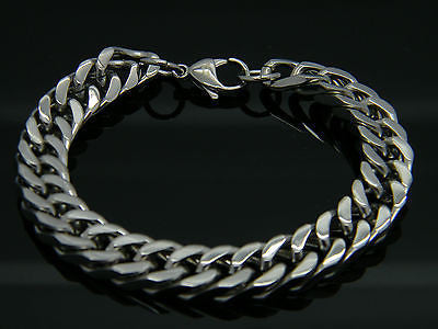 LARGE HEAVY LINK CHAIN STAINLESS STEEL NECKLACE AND BRACELET SET steelstyle33