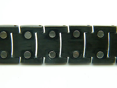 MEN'S LADIE'S DOUBLE ROW LARGE FULL BIO MAGNETIC BRACELET  BLACK steelstyle33