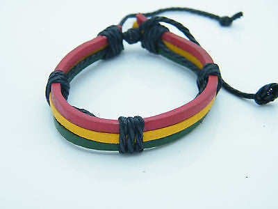 MENS WOMENS LEATHER WRAP CUFF BANGLE BRACELET MANY DESIGNS steelstyle33