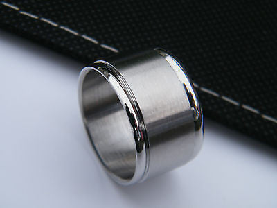 STAINLESS STEEL WIDE SILVER MATT TONE RING MEN'S LADIES unbranded