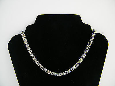 MEN'S SILVER CHUNKY LINK CHAIN BYZANTINE STAINLESS STEEL NECKLACE SET steelstyle33