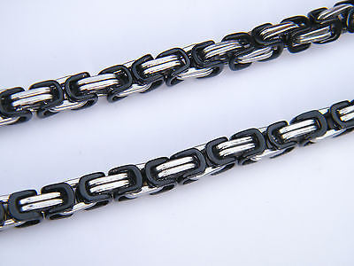 HIGH QUALITY STAINLESS STEEL 316L NECKLACE AND BRACELET SILVER/BLACK SET steelstyle33