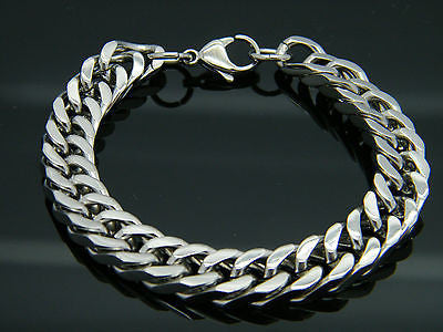 LARGE HEAVY LINK CHAIN STAINLESS STEEL NECKLACE AND BRACELET SET steelstyle33