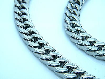 LARGE HEAVY LINK CHAIN STAINLESS STEEL NECKLACE AND BRACELET SET steelstyle33
