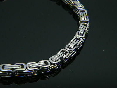 MEN'S WOMEN'S CHUNKY LINK CHAIN BYZANTINE STAINLESS STEEL BRACELET SILVER steelstyle33