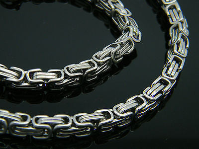 MEN'S SILVER CHUNKY LINK CHAIN BYZANTINE STAINLESS STEEL NECKLACE SET steelstyle33