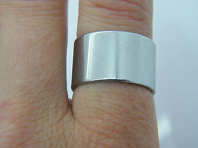 STAINLESS STEEL WIDE SILVER TONE RING MEN'S LADIES Unbranded