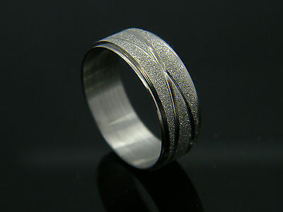 WOMEN'S MEN'S STAINLESS STEEL 316L  RING WEDDING ENGAGEMENT CRYSTAL DESIGN Unbranded