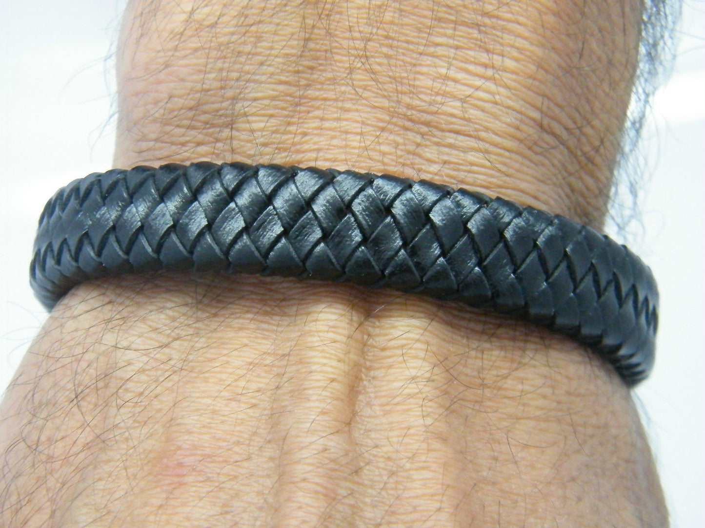 HIGH QUALITY LEATHER BRACELET BRAIDED 8.5 INCHES MEN'S WOMENS JEWELLERY BRACELET steelstyle33