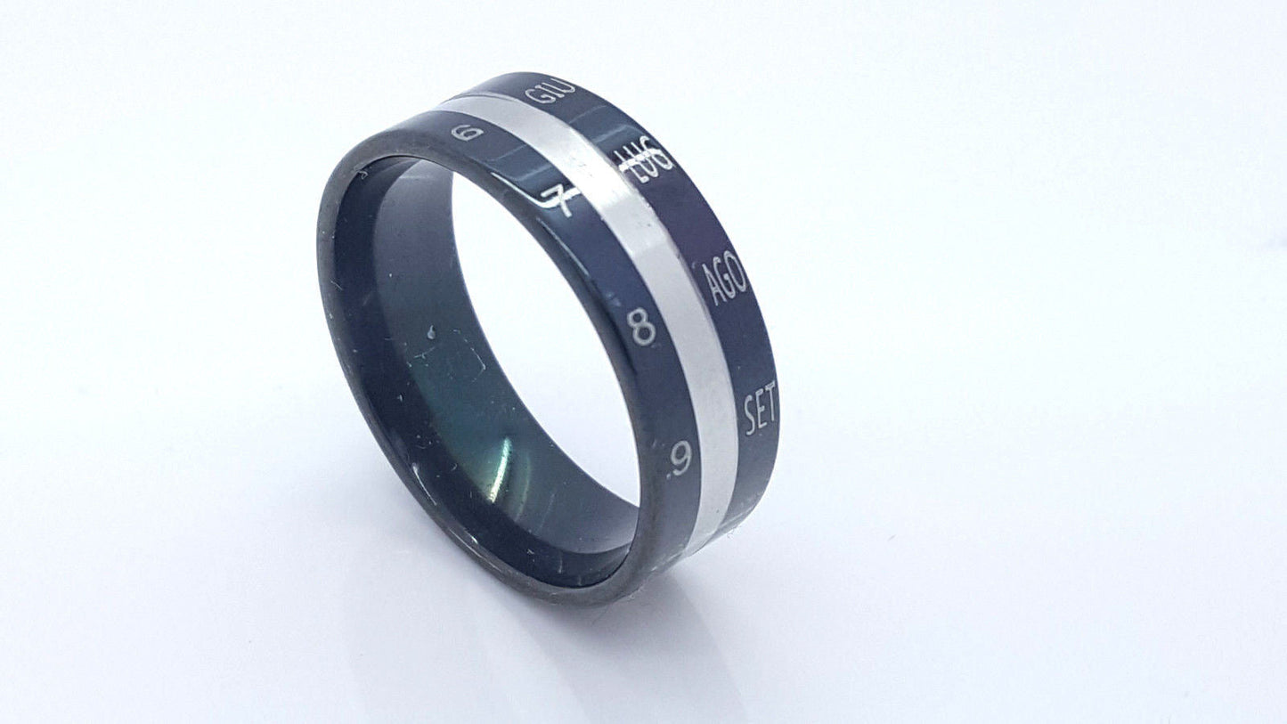 RING STAINLESS STEEL 316L WITH  CALENDAR  MEN'S WOMEN'S Unbranded