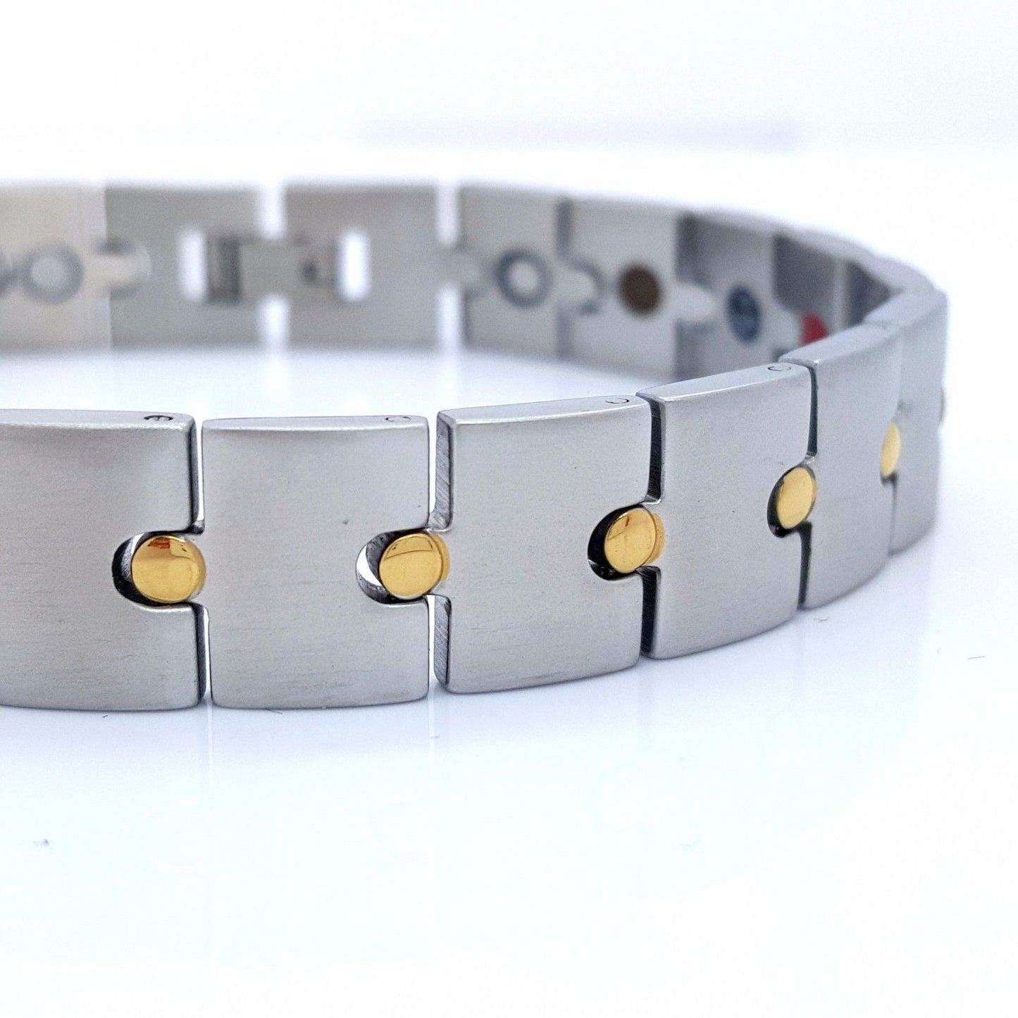 MEN'S LADIE'S STAINLESS STEEL MAGNETIC BRACELET 5 IN ONE SILVER/GOLD MS2 steelstyle33
