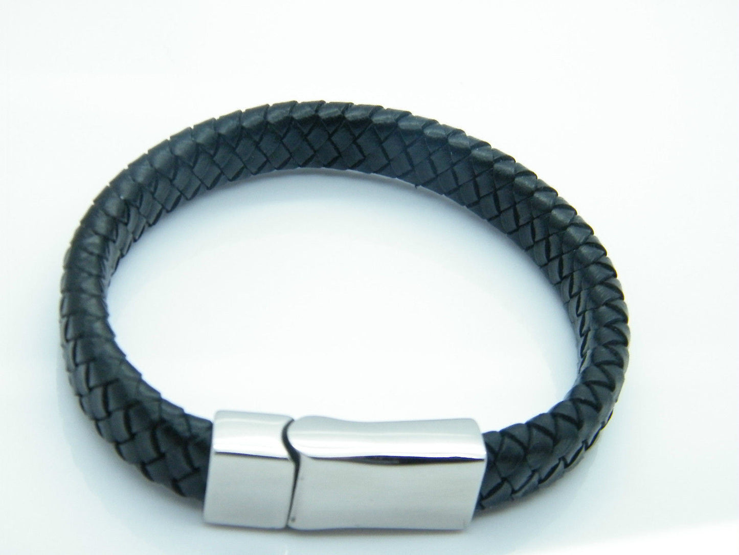 HIGH QUALITY LEATHER BRACELET BRAIDED 8.5 INCHES MEN'S WOMENS JEWELLERY BRACELET steelstyle33