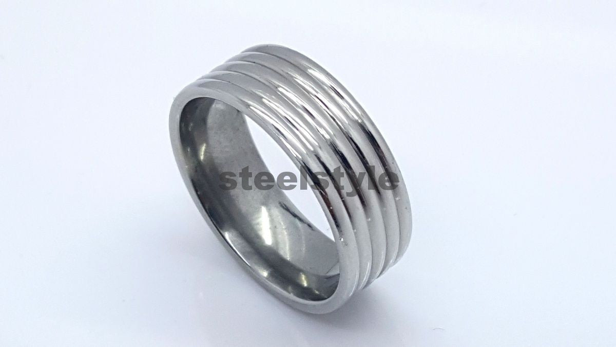 RING STAINLESS STEEL 316L POLISHED SILVER TONE MEN'S WOMEN'S Unbranded