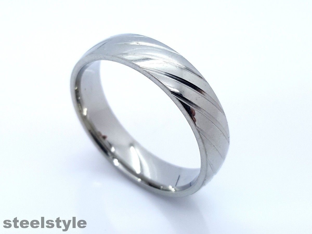 RING BAND HIGH POLISH STAINLESS STEEL 316L WOMEN'S MEN'S DESIGN 6MM LARGE steelstyle33