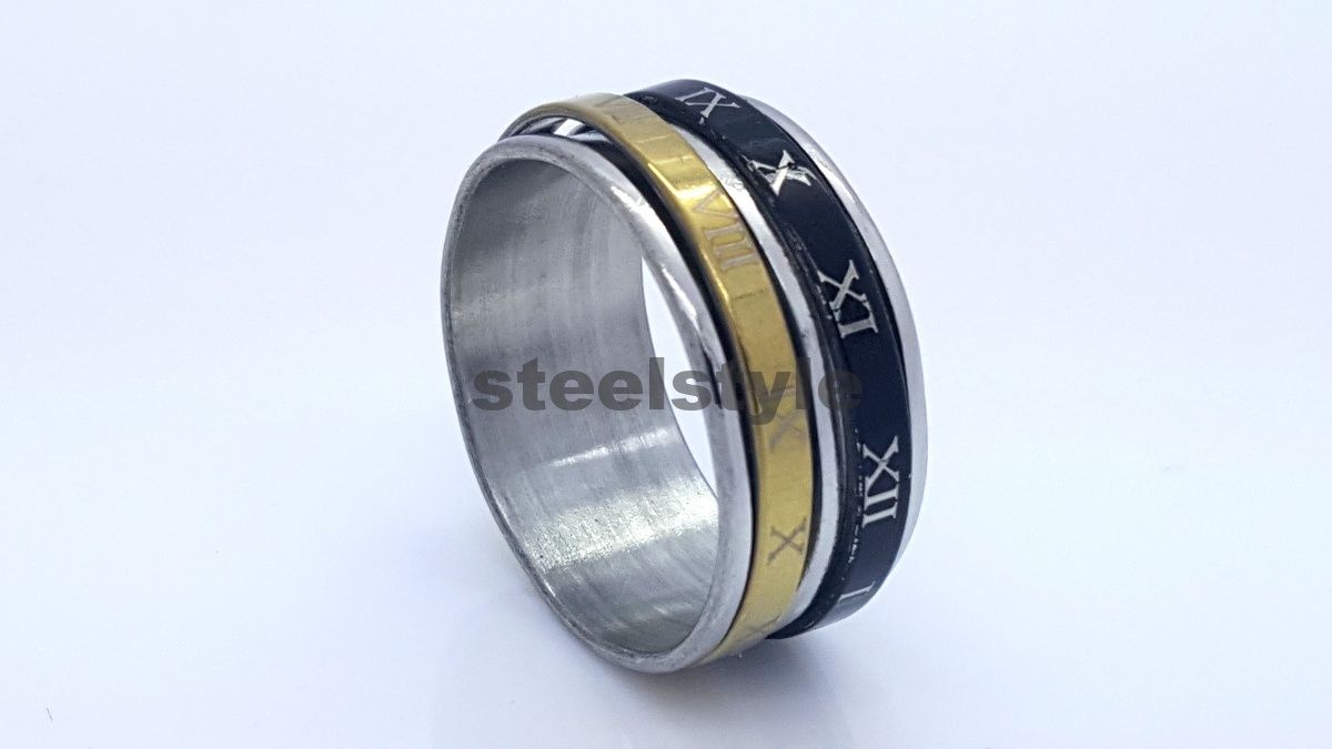RING STAINLESS STEEL 316L ROMAN LETTERS MEN'S WOMEN'S Unbranded