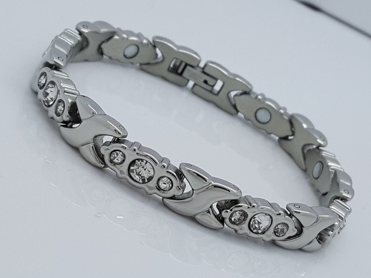 LADIE'S ELEGANT BIO MAGNETIC BRACELET 4 in 1 WITH ZIRCON STONES MZ4 Unbranded