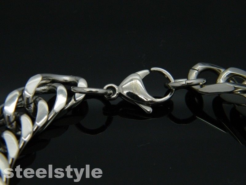 LARGE HEAVY TWISTED LINK CHAIN NECKLACE AND BRACELET SET STAINLESS STEEL Steelstyle33