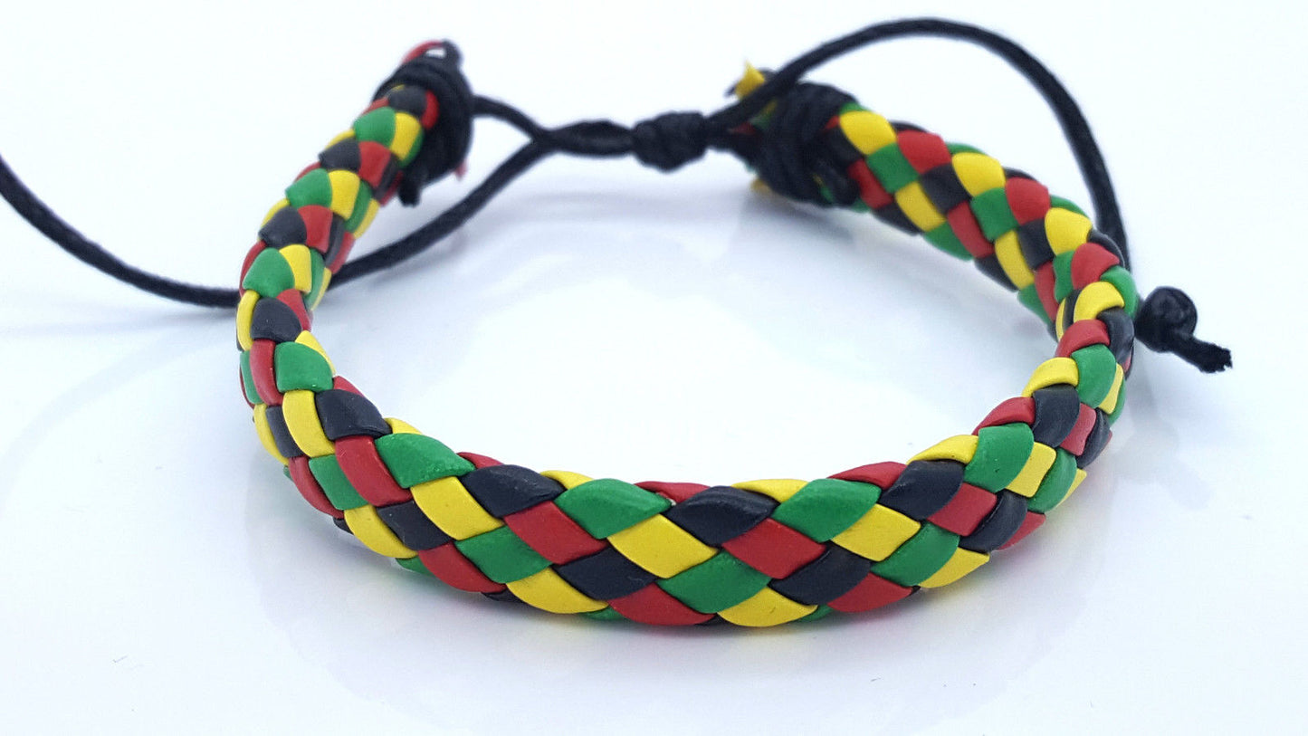 MENS WOMENS LEATHER WRAP CUFF BANGLE BRACELET 006 none