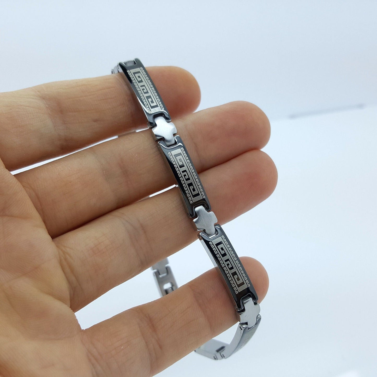 STAINLESS STEEL BRACELET ROMAN STYLE MEN'S JEWELLERY BRACELET RS13 steelstyle33