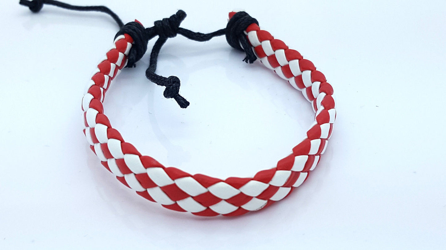 MENS WOMENS LEATHER WRAP CUFF BANGLE BRACELET 004 none