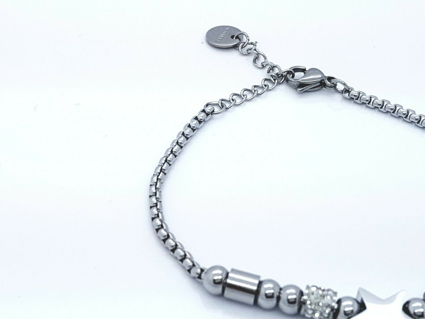 WOMEN'S STAINLESS STEEL STAR JEWELLERY BRACELET SILVER steelstyle33