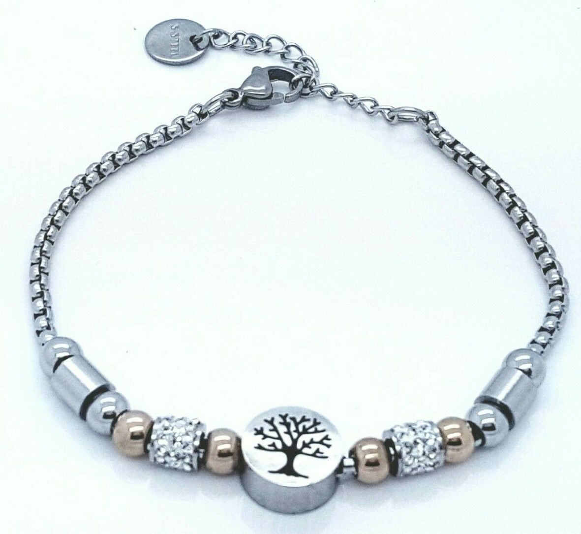 WOMEN'S STAINLESS STEEL TREE OF LIFE JEWELLERY BRACELET SILVER/GOLD steelstyle33