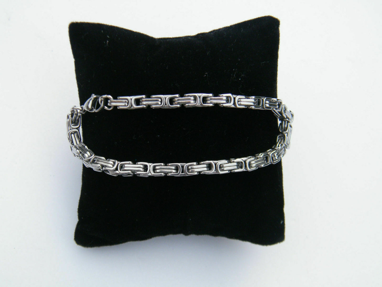 MEN'S WOMEN'S CHUNKY LINK CHAIN BYZANTINE STAINLESS STEEL BRACELET SILVER steelstyle33